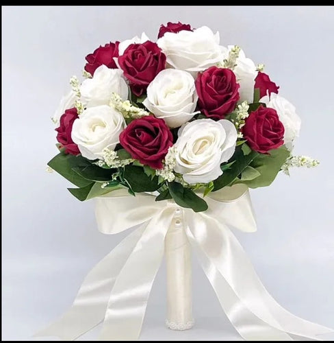 BRIDAL BOUQUET WINE RED AND WHITE 💐