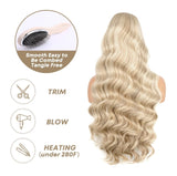 30 iNCHES ASH HONEY BLONDE GLUELESS SYNTHETIC WIG