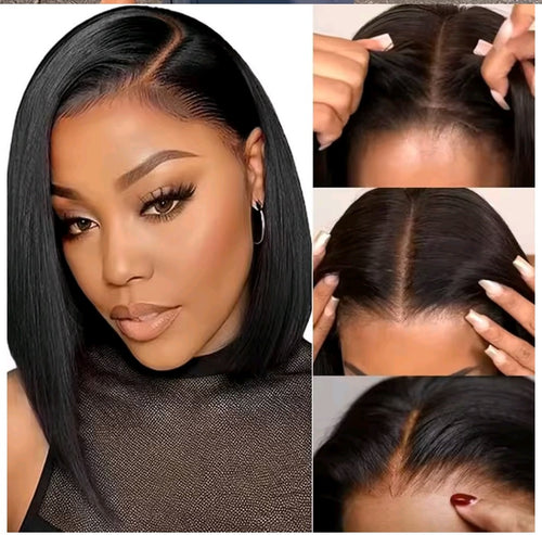 100% HUMAN HAIR BOB STRAIGHT WEAR AND GO
