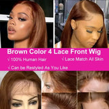 BROWN BOB 100% HUMAN HAIR WIGS STRAIGHT.