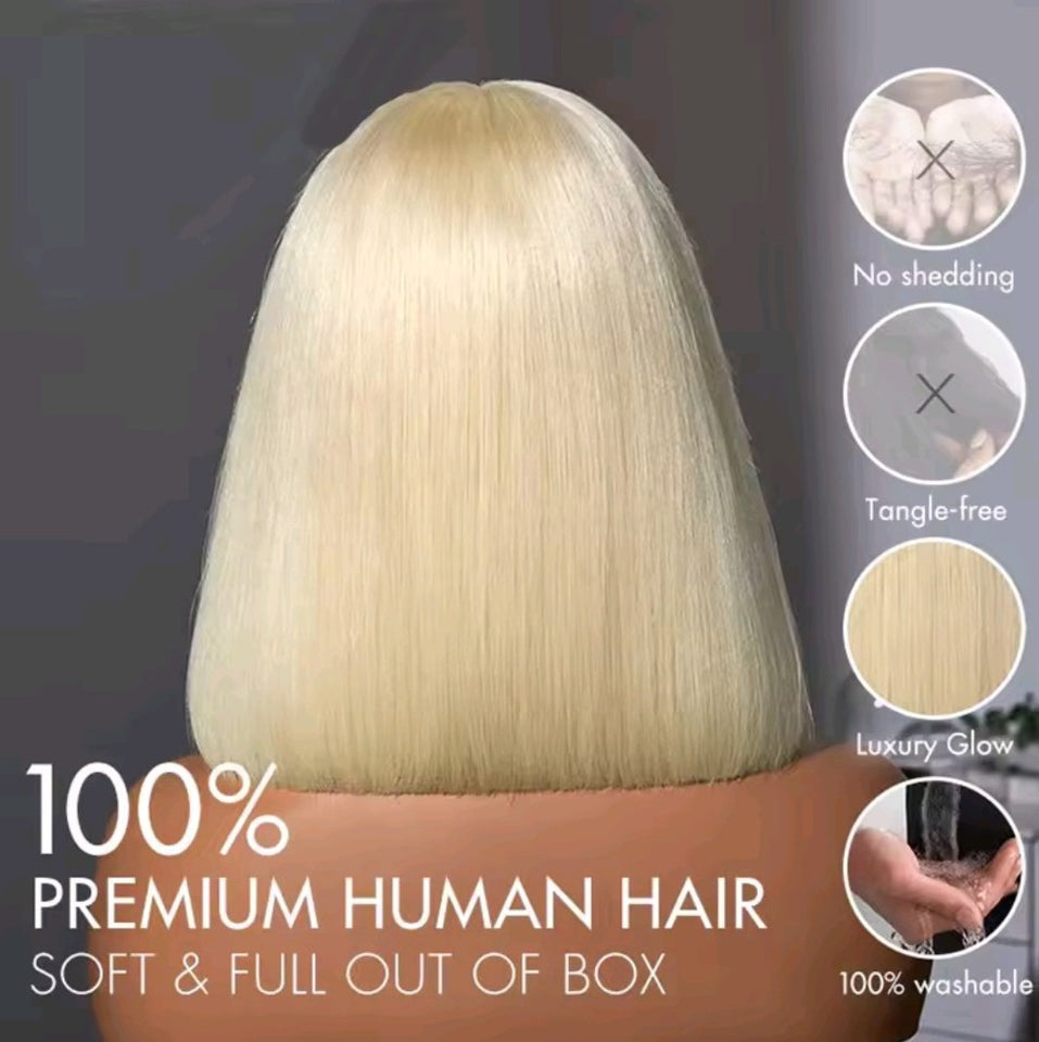 STRAIGHT BLONDE BOB 100% HUMAN HAIR